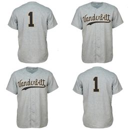 GlaMitNess VU Vanderbilt Commodores 1960 Road Jersey Shirt Custom Men Women Youth Baseball Jerseys Any Name And Number Double Stitched