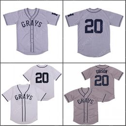 GlaMitNess Mens #20 Josh Gibson Homestead Greys Negro National League Baseball Jersey Stitched