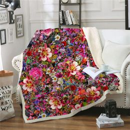 Blankets Flower Fashion Quilts 3D Print Plush Blanket For Adult Cover Casual Sofa Fleece Throw