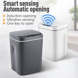 Waste Bins 12L 14L 16L Smart Trash Can for Bathroom Kitchen Automatic basket Waterproof 220919