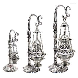 Fragrance Lamps Ornate Catholic Church Hanging Censer Charcoal Incense Burner Holder With Chains - Great For Yoga