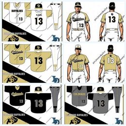 GlaC202 Colorado Buffaloes NCAA College Baseball Jersey For Mens Womens Youth Double Stitched Name & Number High Quailty
