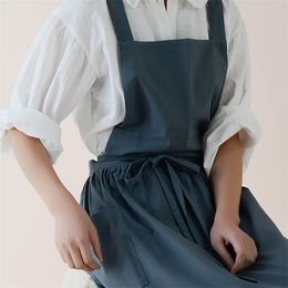 Aprons Cotton Waterproof Convenient Linen Kitchen Vest Barber Cooking Accessories 220919