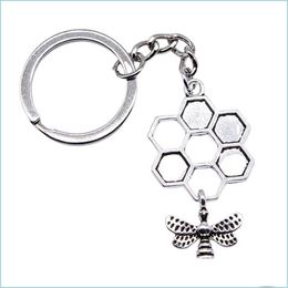 Key Rings 6 Pieces Key Chain Women Rings For Car Keychains With Charms Honey Bee 46X25Mm C3 Drop Delivery 2021 Jewellery Dhseller2010 Dhqsw