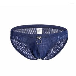 Underpants Men's Mesh Briefs Breathable Gay Convex Pants Underwear Penis Pouch Sexy Brief Low Waist Men Breifs Mens Slip Cueca