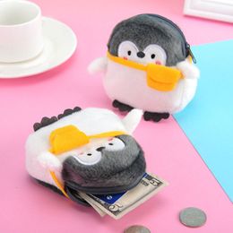 Niedliche kleine Pinguin-Geldbörse, weiche Mini-Cartoon-Geldbörsen, Kawaii-Datenleitungstasche, Einfachheit, langlebige Plüschtaschen, Zubehör