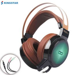 Headsets KINGSTAR Salar C13 Gaming Headset Wired Headphones with Mic LED Light Over Ear Stereo Deep Bass Earphone for PC Computer Gamer T220916