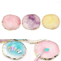 Nail Art Kits Agate Coasters Palette Natural Resin Stone Display Dish Design Paint Colour Mixing Manicure Tool Purple White