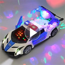 Diecast Model car Electric dancing deformation rotating universal toy boy child kid girl Christmas birthday gift 220919