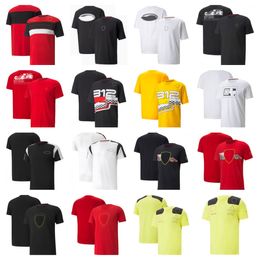 2022 summer F1 team racing suit short-sleeved T-shirt car machine running logo work maintenance clothes custom