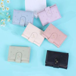 Wallets Cute Dog Pattern Snaps Wallet Multi-card Slots ID Holder Card Tri-fold Light Colour Short Student Coin Purses Clutch