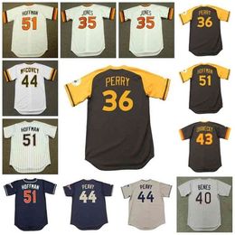 GlaC202 San Diego Vintage Baseball Jersey 35 RANDY JONES 1980 36 GAYLORD PERRY 1978 40 ANDY BENES 1992 43 DAVE DRAVECKY 1984 44 JAKE PEAVY 2004