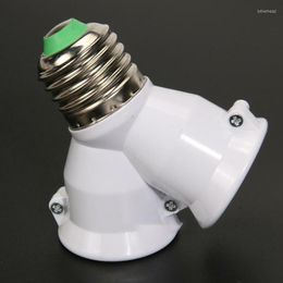 Lamp Holders 1 Pcs E27 White Bulb Base 2 Lights Converter High Temperature Anti-burning Resistant And Anti-aging PBT