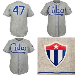 GlaC202 Cuba 1947 Road Jersey Custom Men Women Youth Baseball Jerseys Any Name And Number Double Stitched Jersey