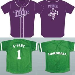 GlaC202 G-Baby #1 Hardball Prince Night Jersey Movie Baseball Jersey NEW Sewn Any NAME S to 3XL Green