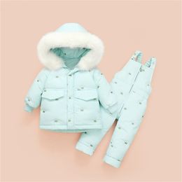 Down Coat Children Jacket jumpsuit Kids Toddler Girl Boy Clothes 2pcs Winter Outfit Suit Warm Baby Overalls Clothing Sets 220919