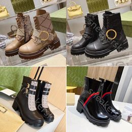 2023 Kadınlar Martin Boots Designer Boots Moda Yüksek Topuklu Kaba Topuklu Slip olmayan Kış Ayakkabıları Kutu Boyutu 35-42