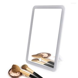 professional vanity NZ - Compact Mirrors LED Light Adjustable 180 Rotating Rechargeable Touch Screen Makeup Mirror Professional Vanity
