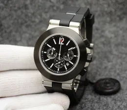 Aluminium Quartz Chronograph Sapphire Glass Black Dial 44M Mens Watch Rubberclad Logo Letter Bezel Luminous Steve Aoki Dial Rubber