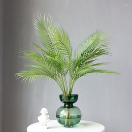 Decorative Flowers Large Artificial Green Plants Palm Tree Leaves Branch For Home Living Office El Decorations Tropical Fake Plant