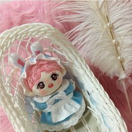 Handmade 10cm Doll Clothes Maid Dress Headband Apron Kpop Plush Dolls Outfit Toys Baby Accessories Cos Suit 220816