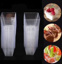 270ml 9.1oz Disposable Take Out Containers Transparent Clear Plastic Food Cups for Jelly Yoghourt Mousses Dessert Baking SN4698