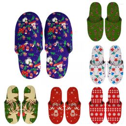 Slippers WHEREISART Women's Winter Shoes For Home Family Cotton Happy Christmas Pattern Zapatillas Mujer Casa 2022 Drop