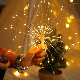 Strings Remote Control 8 Function Dandelion Explosion Fireworks Battery String Lights LED Decor For Christmas Garland Year Gerlyanda