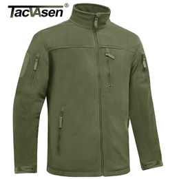 Men's Jackets TACVASEN Winter Tactical Fleece Jacket Mens Army Military Hunting Jacket Thermal Warm Security Full Zip Fishing Work Coats Outer 220919