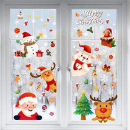 Christmas Decorations L 8Sheets Chirstmas Window Clings Xmas Santa Claus Reindeer Stickers Decals For Decoration Drop Deli Carshop2006 Ammcu