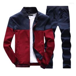 Men's Tracksuits Men's Men Sets Fashion Sporting Full Suit Brand Patchwork Zipper Sweatshirt Sweatpants Mens Clothing 2 Pieces Slim