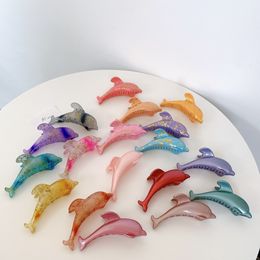 Hair Clips & Barrettes New Design Dolphin Shape Exquisite Hair Clip Claw Girls Cute Sweet Solid Color Large For Woman Girls