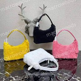 new Colourful winter fur bag Shearling shoulder bag pink hobo designers bags lady crossbody tote purses felt handbags women fashion wallet