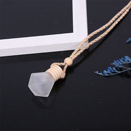 Frosted Car Perfume Bottle Pendant Essential Oil Diffuser Empty Glass Fragrance Bottles