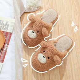 Slippers Cotton Female Autumn And Winter Indoor Home Cute Cartoon Non-slip Couple Net Celebrity Keep Warm