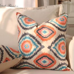 Pillow DUNXDECO Cover Decorative Case Vintage Simple American Style Geometric Print Bedding Coussin Chair