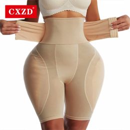 Womens Shapers CXZD Women Postpartum Body Shaper Underwear High Waist Hip Padded Panty Thigh Slimmer Sexy Butt Lifter Fake Ass Panties 220919