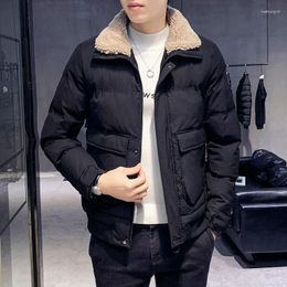 Men's Down Men's & Parkas Men Winter Jackets Thick Turn-down Collar Parka Coat Casual Warm Fleece Cotton Jacket Male With Fur