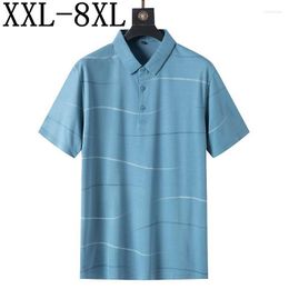 Men's Polos 8XL 7XL 6XL 2022 Brand Summer Short Sleeve Business Shirts For Men Casual Breathable Oversized Loose Shirt Clothing