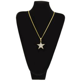 Iced Out Rhinestone Gold Hiphop Jewellery For Men Mini Star Charm Pendant Necklaces Pop Street Style Hip Hop ACcessories Whole207i