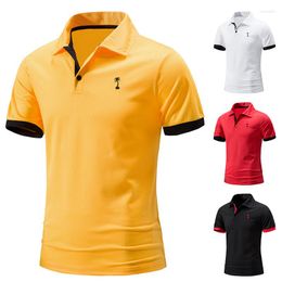 Men's Polos Breathable Summer Men Shirts Short Sleeve Mens Casual Solid Slim Fit Jogging Fashion Streetwear Tops Tees