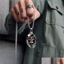 Pendant Necklaces Gothic Red Eye Skl Pendant Necklace For Men Drop Delivery 2021 Jewellery Necklaces Pendants Dhseller2010 Dhphs