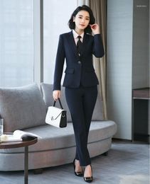 Women's Two Piece Pants High Quality Fabric Formal Ladies Pant Suits For Women Work Wear Blazer And Jacket Sets Elegant Office Uniform