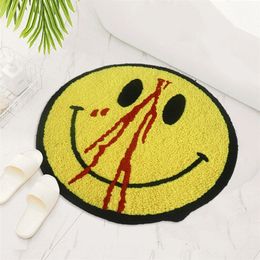 Carpet 50cm Decor INS Nordic Round Bath Mat Living Room Area Rug Bathroom Doormat Antislip Absorbent Floor Mats Bedroom 220919