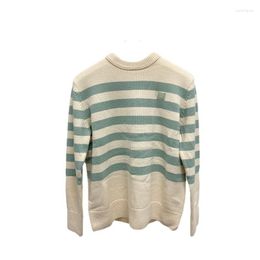 mens knitted cardigans Australia - Women's Sweaters 2022 Autumn Winter Cardigan Women Warm Knitted Sweater Striped Smile Wool O-Neck Loose Top Korean Casual Pullover Men Wear