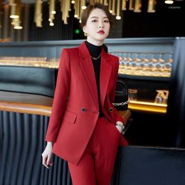 Women's Two Piece Pants Fashion Corduroy Suit For Women's Office Work Clothes In Autumn And Winter 2022 Jacket Set Women