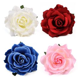 Party Decoration 30pcs 9cm Large Artificial Rose Silk Flower Heads For Wedding DIY Wreath Gift Box Scrapbooking Craft Fake Flowers 220919