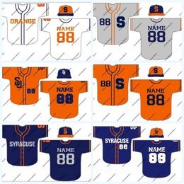GlaC202 Syracuse Orange NCAA College Baseball Jersey For Mens Womens Youth Double Stitched Name & Number High Quailty Mix Order