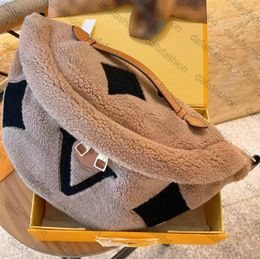 Limited Edition Waist Belt Bag Shearling Fleece Bumbag Monograms Teddy Fleece Beige/Brown Fanny Pack Beltbag Pouch