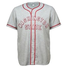 GlaMitNess Washington State University 1948 Road Jersey 100% Stitched Embroidery s Vintage Baseball Jerseys Custom Any Name Any Number